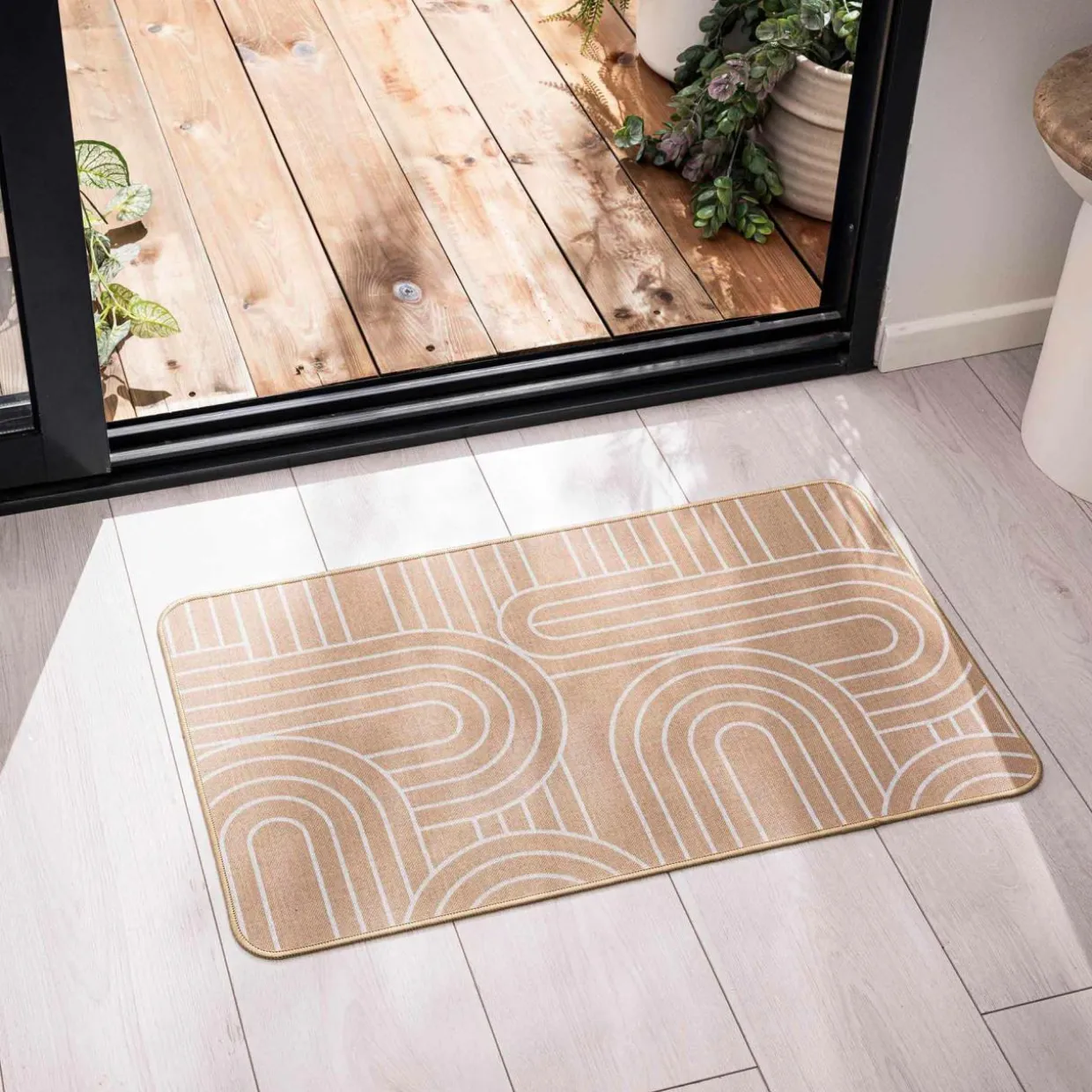 Tapis tissé antidérapant (45 x 75 cm) Modul Blanc