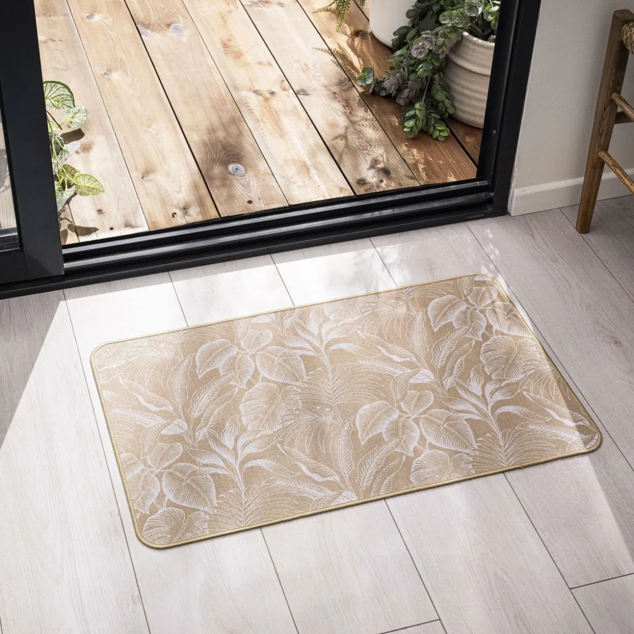 Tapis tissé antidérapant (45 x 75 cm) Stylis Blanc