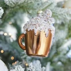 Tasse à café à suspendre (H9 cm) Pailletée Brun