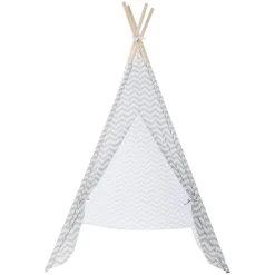 Tipi enfant bois et tissu (H160 cm) Twin Gris