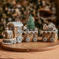 Train décoratif lumineux (18 cm) Pain d'épices Gourmand
