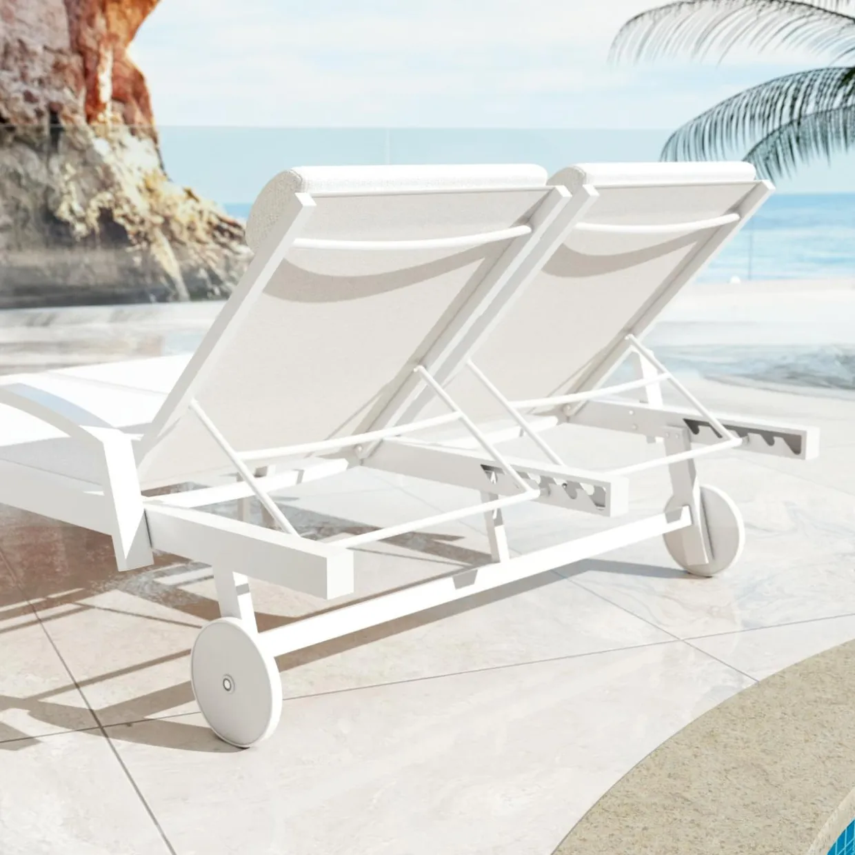 Transat double en aluminium Pirae Blanc