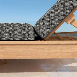 Transat double en bois d'acacia Bornéo Gris anthracite
