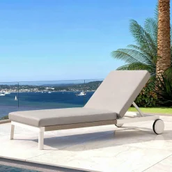 Transat en aluminium Amalfi Blanc et taupe