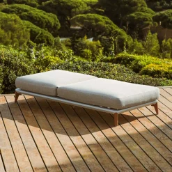 Transat en aluminium Monte Carlo Blanc et taupe