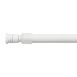Tringle autobloquante extensible ronde (L60 - 80 cm / D10 mm) Pia Blanc satiné