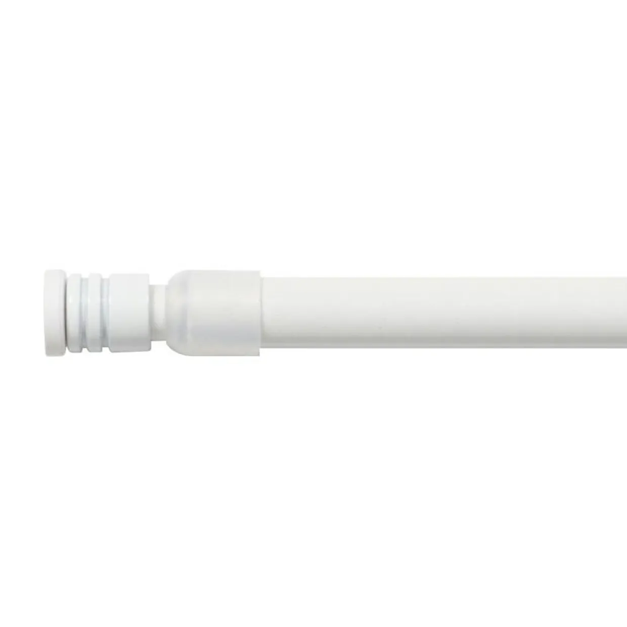 Tringle autobloquante extensible ronde (L60 - 80 cm / D10 mm) Pia Blanc satiné