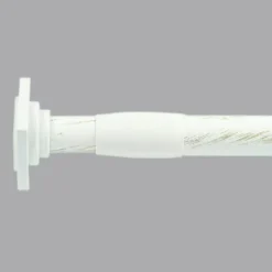 Tringle autobloquante extensible (L70 - L120 cm / D22 mm) Carré Blanc