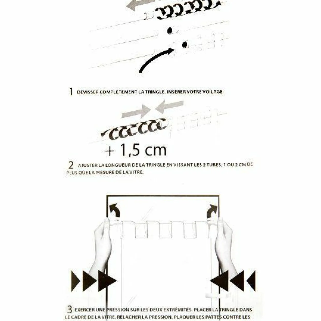 Tringle extensible Fix'vit (80 à 120 cm) Blanc
