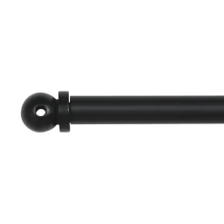 Tringle voilage extensible ronde (L60 - 80 cm /D7 mm) Pietro Noir mat