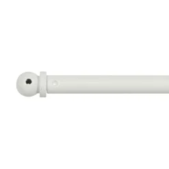 Tringle voilage extensible ronde (L60 - 80 cm /D7 mm) Pietro Blanc mat