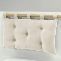 Tête de lit coussin gaze de coton (80 x 50 cm) Gaïa Beige pampa
