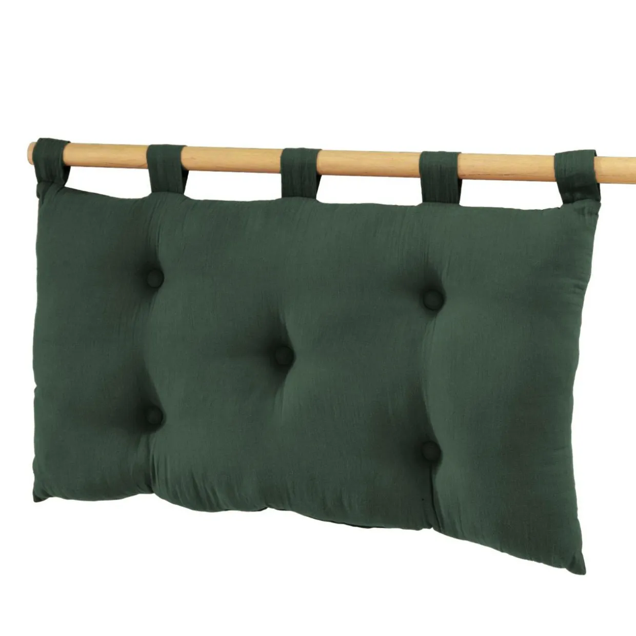 Tête de lit coussin gaze de coton (80 x 50 cm) Gaïa Vert sapin