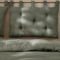 Tête de lit coussin gaze de coton (80 x 50 cm) Gaïa Vert romarin