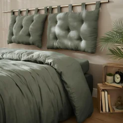 Tête de lit coussin gaze de coton (80 x 50 cm) Gaïa Vert romarin