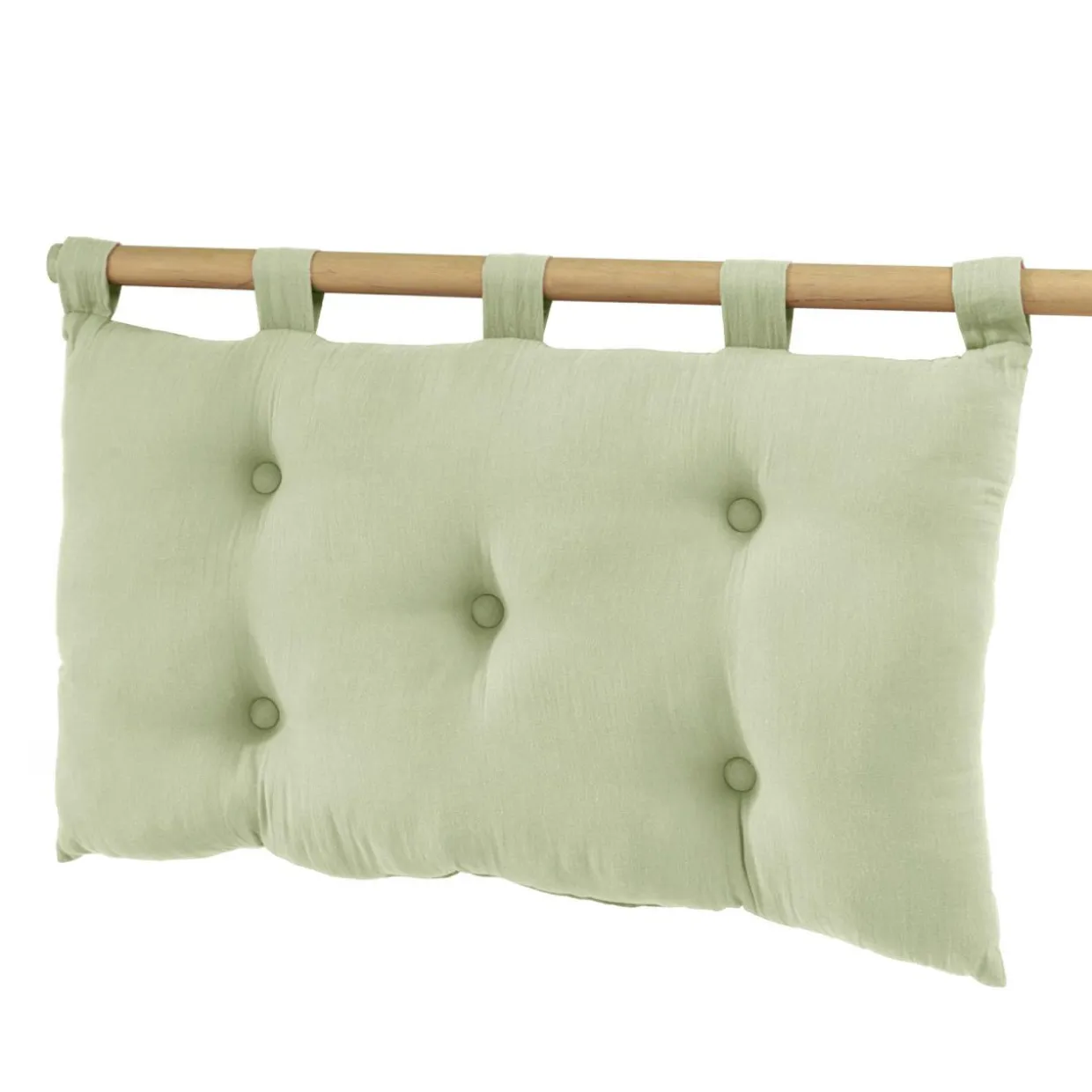 Tête de lit coussin gaze de coton (80 x 50 cm) Gaïa Vert tilleul