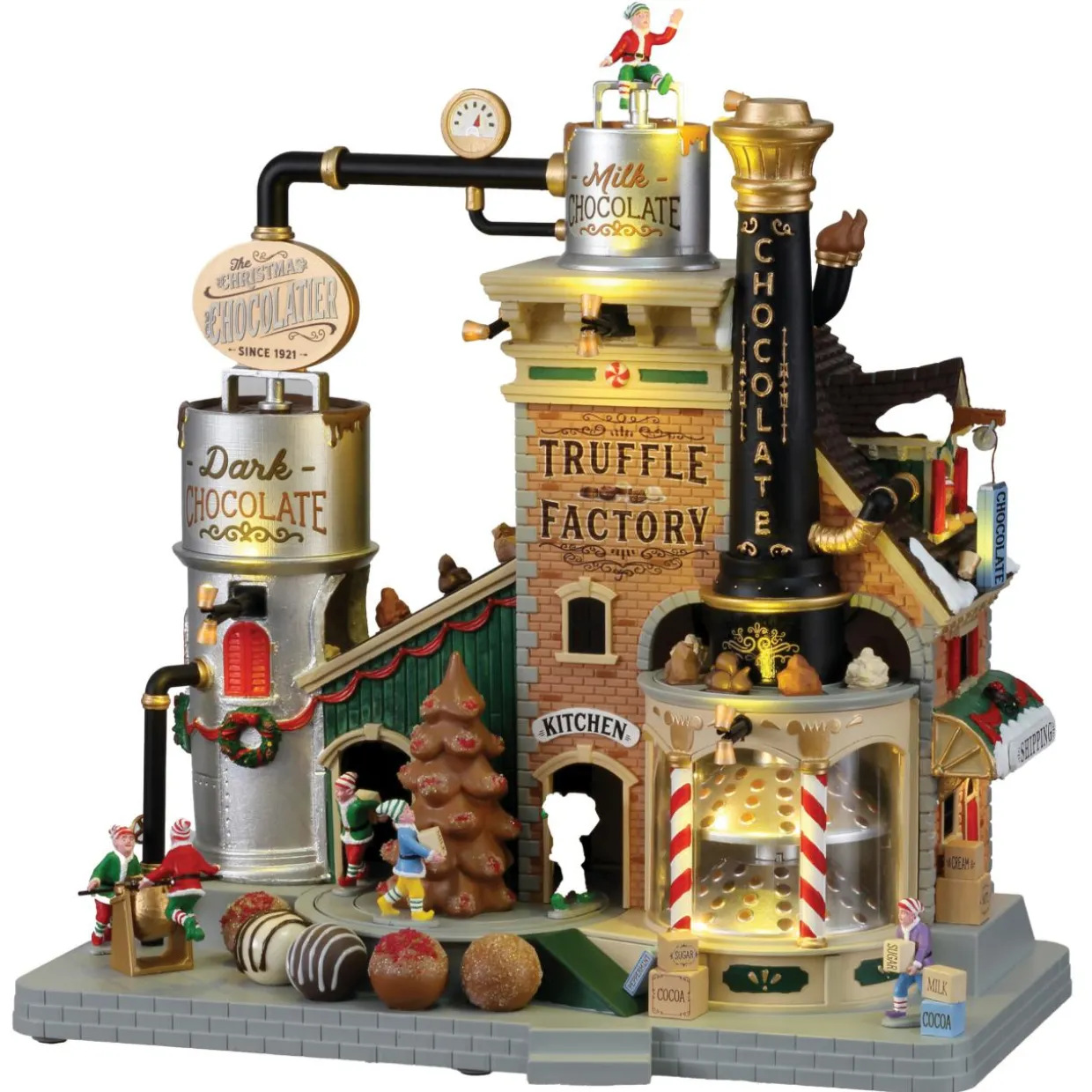 Village de Noël Lemax lumineux, musical et animé Usine de Truffes chocolatées de Noël