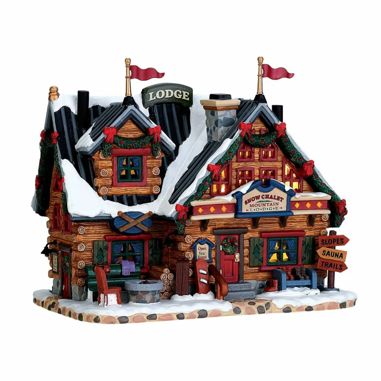 Village de Noël Lemax à piles lumineux Chalet après-ski