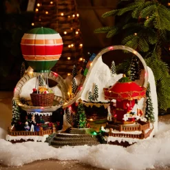 Village de Noël lumineux animé et musical (H27 cm) Parc d'attraction