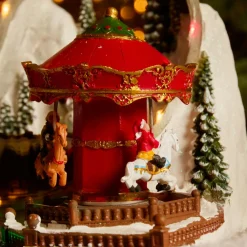 Village de Noël lumineux animé et musical (H27 cm) Parc d'attraction