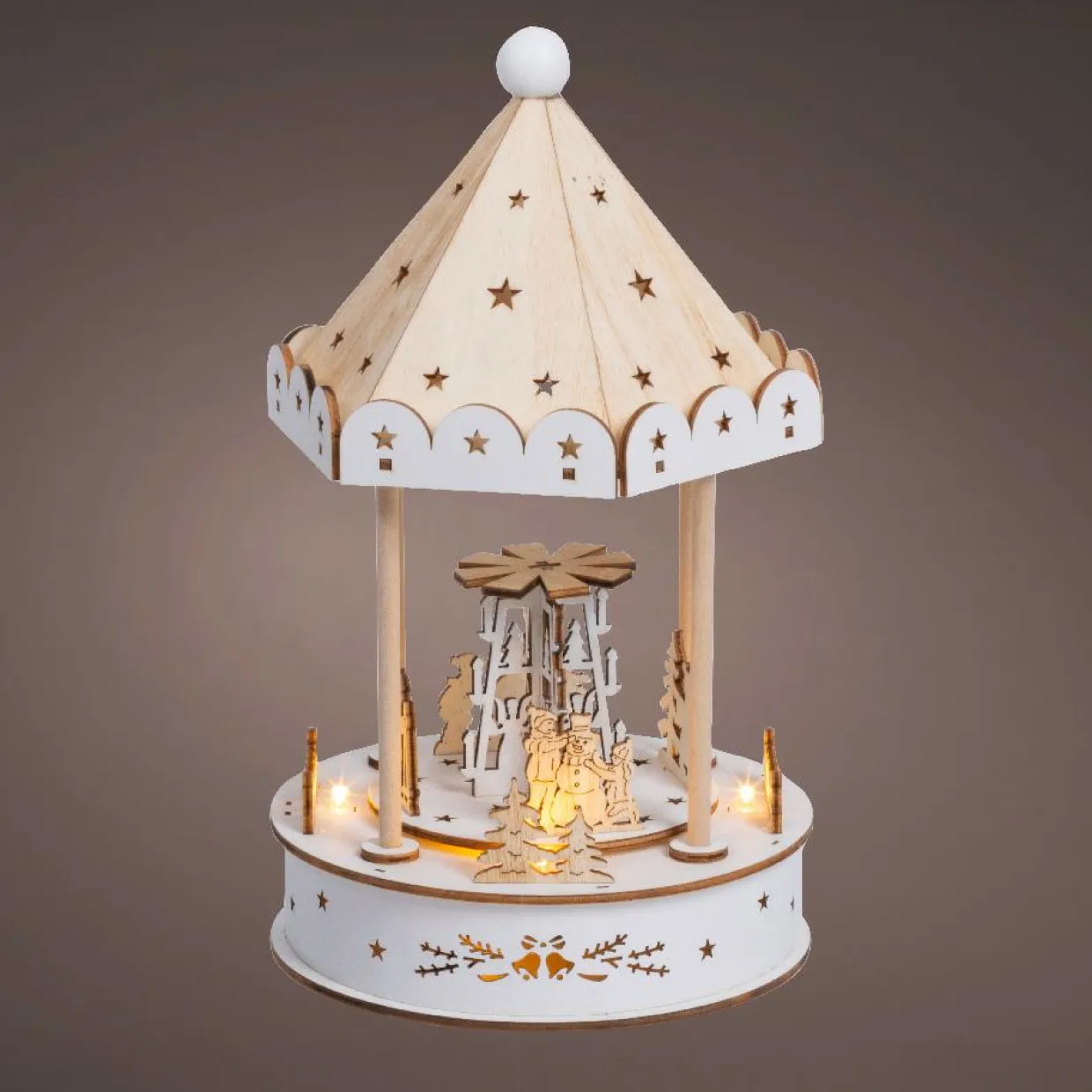 Village de Noël lumineux animé et musical à piles (H26 cm) Kiosque