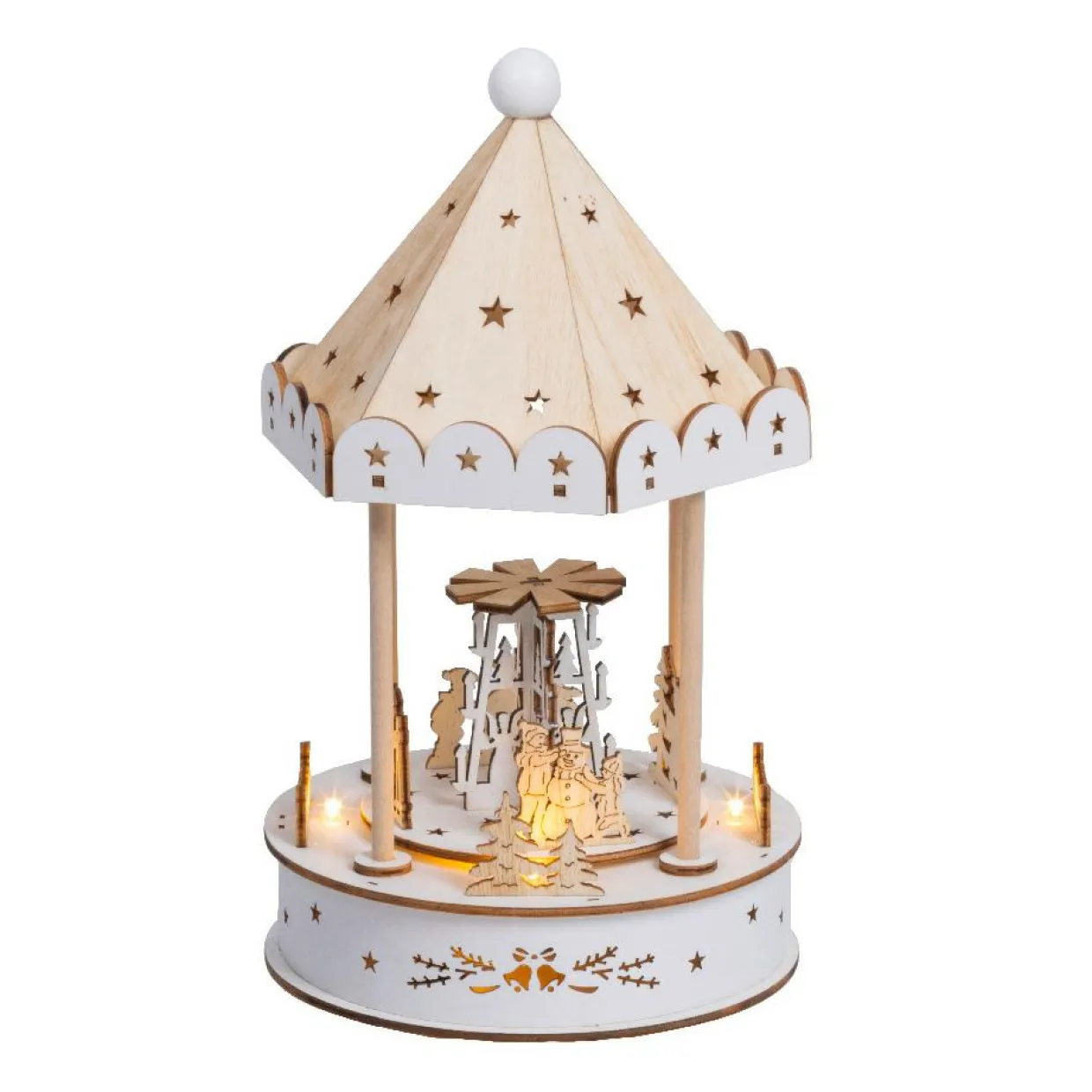 Village de Noël lumineux animé et musical à piles (H26 cm) Kiosque