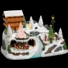 Village de Noël lumineux Chalet en montagne
