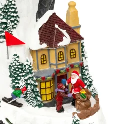 Village de Noël lumineux et animé (H52 cm) Piste de ski lumineuse