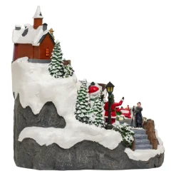 Village de Noël musical et animé (H32 cm) Village en fête