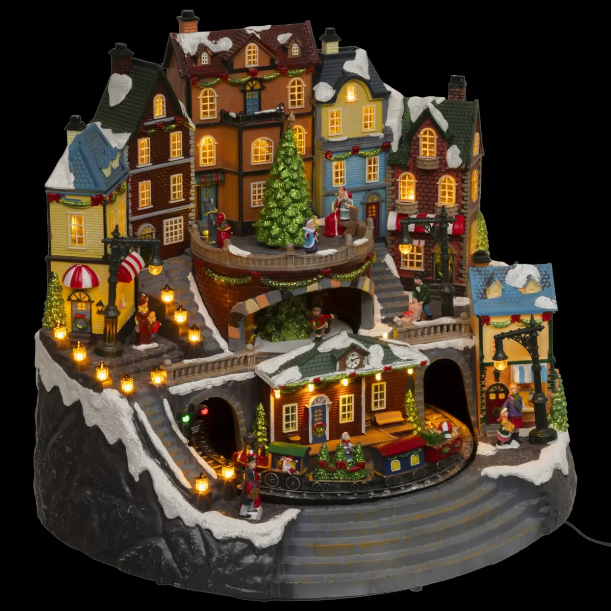 Village de Noël musical et animé (H37 cm) Grande gare