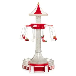 Village de Noël musical et animé (H52 cm) Manège chaises volantes