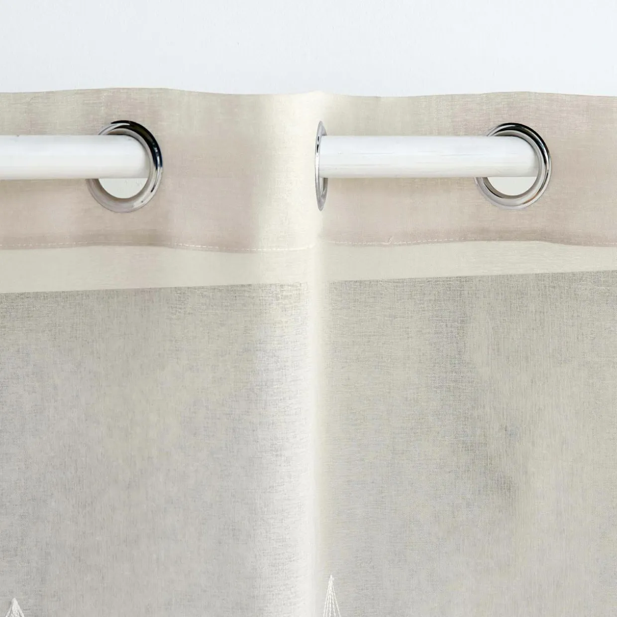 Voilage brodé (140 x 240 cm) Galactée Taupe