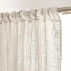 Voilage galon fronceur effet lin (140 x 240 cm) Robin Beige