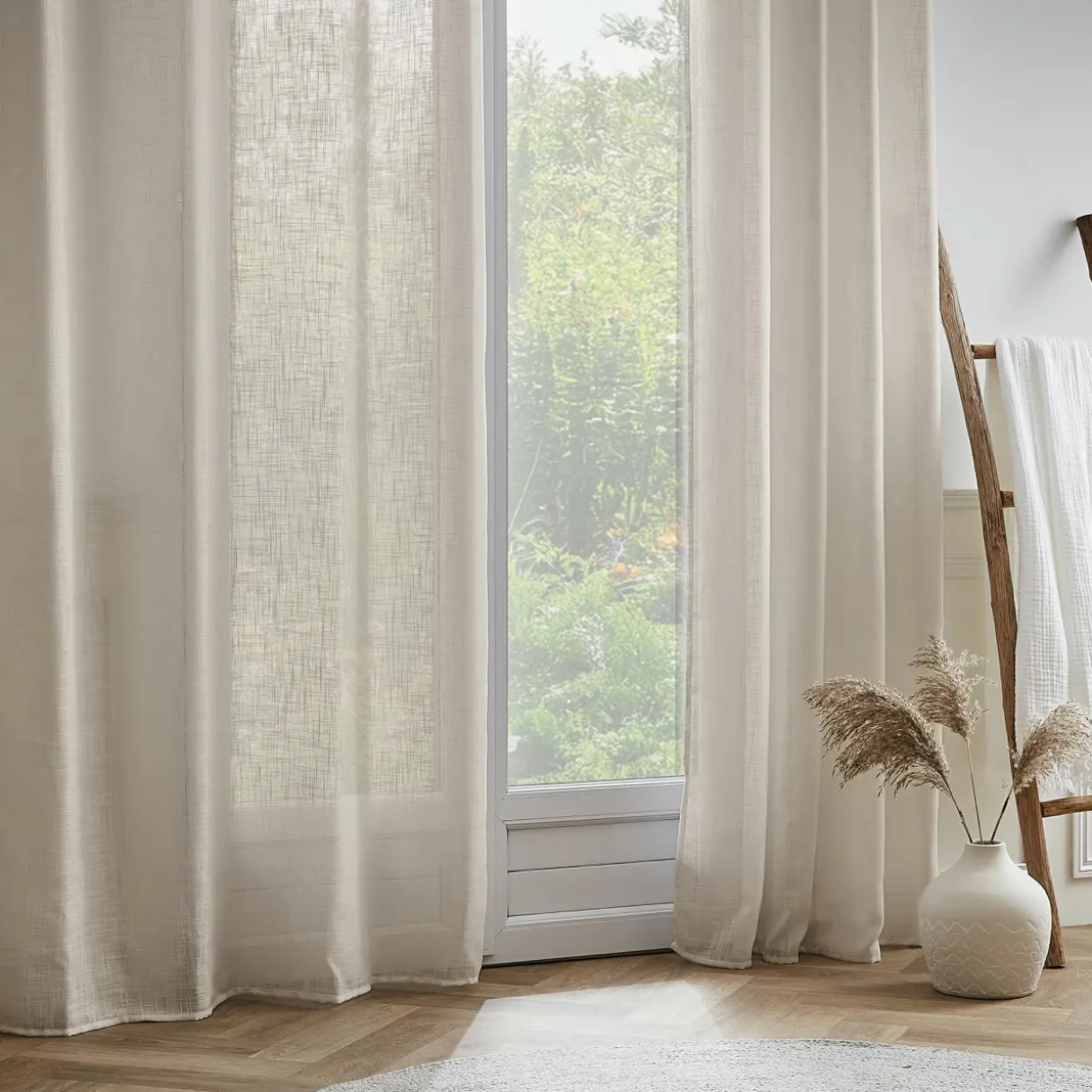 Voilage galon fronceur effet lin (140 x 240 cm) Robin Beige