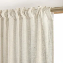 Voilage galon fronceur effet lin (280 x 240 cm) Luca Beige
