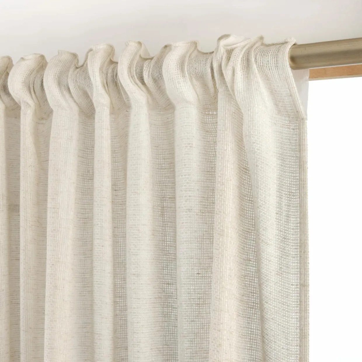 Voilage galon fronceur effet lin (280 x 240 cm) Luca Beige