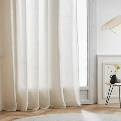 Voilage grande largeur effet lin (400 x 240 cm) Luca Beige
