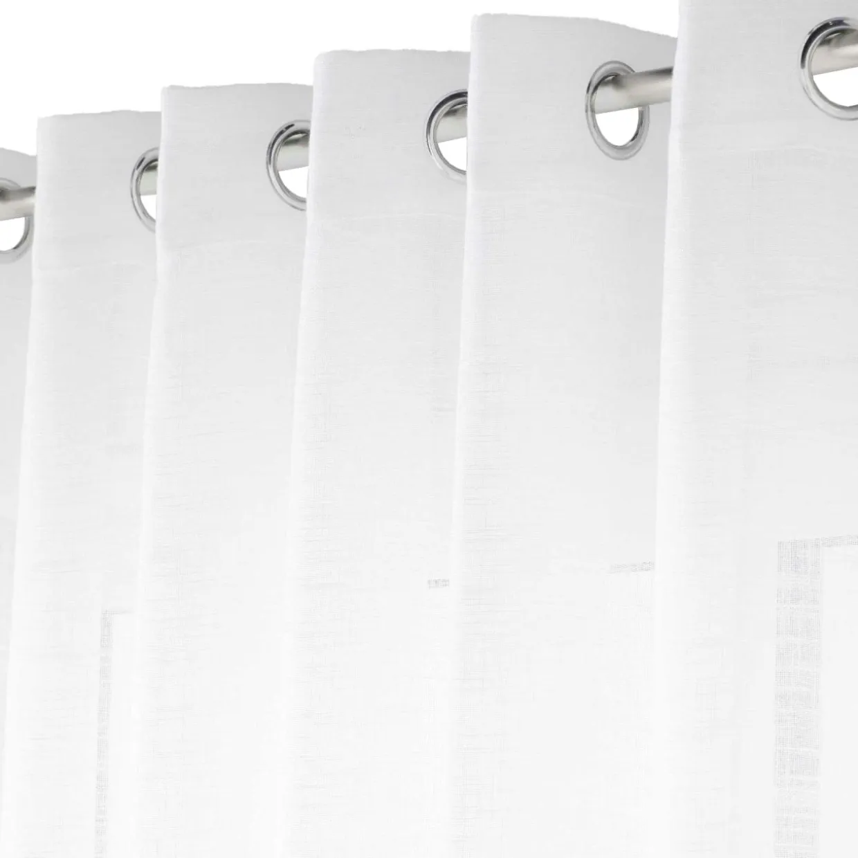 Voilage grande largeur effet lin tissé (400 x 240 cm) Haltona Blanc