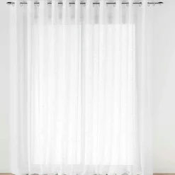 Voilage grande largeur effet lin tissé (400 x 240 cm) Haltona Blanc