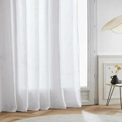 Voilage grande largeur effet lin (400 x 240 cm) Luca Blanc