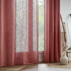 Voilage grande largeur effet lin (400 x 240 cm) Robin Terracotta