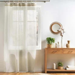 Voilage œillets bois (140 x 240 cm) Mileo Beige