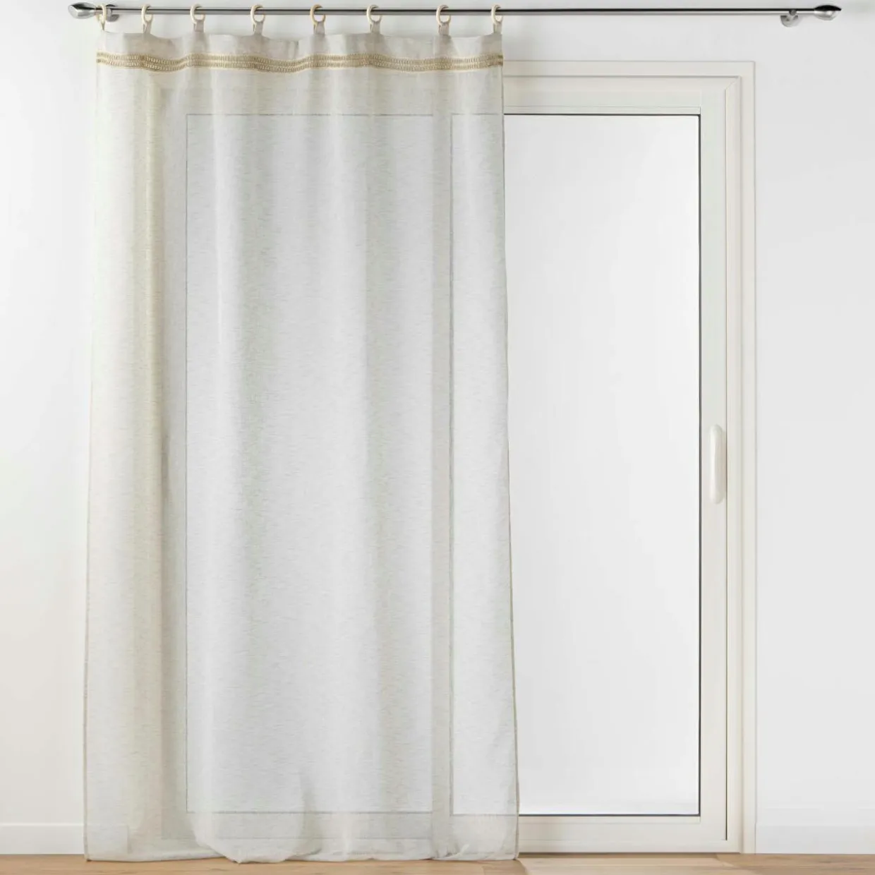 Voilage œillets bois (140 x 240 cm) Mileo Beige