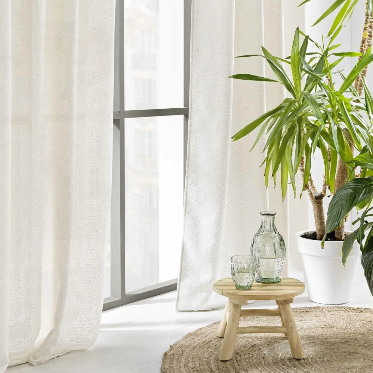 Voilage œillets effet lainage (140 x 280 cm) Loulaine Beige