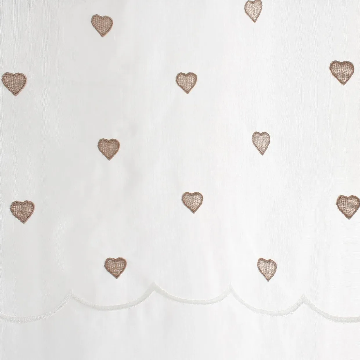 Voilage œillets (140 x 240 cm) Coeurs Beige