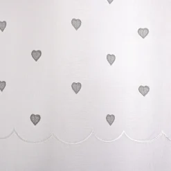 Voilage œillets (140 x 240 cm) Coeurs Gris