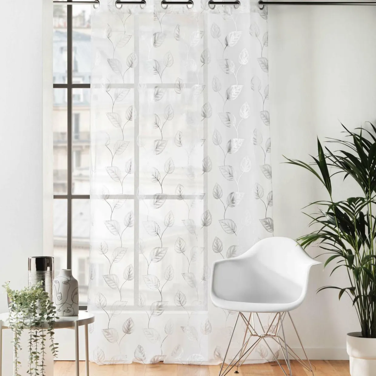 Voilage œillets (140 x 240 cm) Edelia Argent