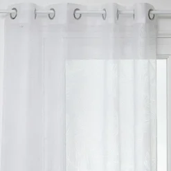 Voilage œillets (140 x 240 cm) Feuille Blanc