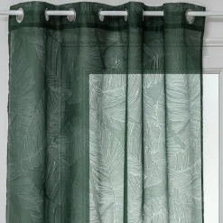 Voilage œillets (140 x 240 cm) Feuille Vert cèdre