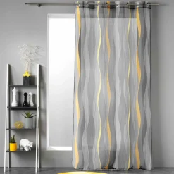 Voilage œillets (140 x 240 cm) Ondulys Gris anthracite